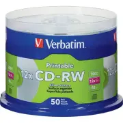 CD-RW 700MB 12X DataLifePlus Silver Inkjet Printable with Branded Hub - 50pk Spi
