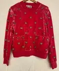 SS21 MOSCHINO Couture Jeremy Scott Velvet All Over Teddy Bears Pink Sweater Rare