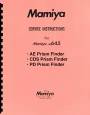 Mamiya M645 AE Prism Finder, CDS Prism Finder, PD Prism Finder Repair Manual