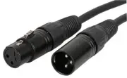 PULSE - 3 Pin XLR Male to Female Microphone Lead, 1.5m Black