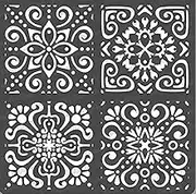 CrafTreat Moroccan Tile Stencils for Painting on Canvas, Wall Art, Home Decor, Scrapbooking and Journal Notebook - Moroccan Damask - 6X6 - Reuseable Mini Mandala Pattern Stencil for Floor & Room Decor