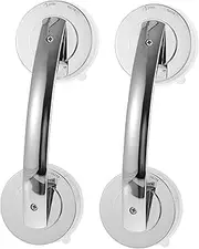 Bath Cubicle Handle Suction Cup 2 Pcs Shower Handles for Bathroom No Tools Needed Quick Install Glass Door Suction Knobs for Home Office Hotel