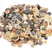 600-700Pcs Assorted Size Gray and Brown Craft Buttons Brown Grey Button for C...