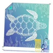 Beach Blanket, Waterproof Sandproof Beach Mat Oversized 79 79" X 83" Sea Turtle