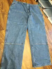 Carhartt Double Front Denim Jeans 44-42x32 Pants B73 DST Logger NWT Dungaree Fit