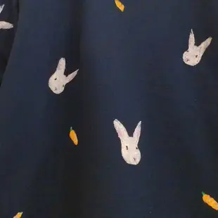 Rabbit Carrot /Short Sleeve Crop Top T-shirt / Dark Blue【雙 11 限定】