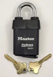Master 6621WO Padlock W/ Schlage Primus High Security Cylinder, Comes W/2 Keys
