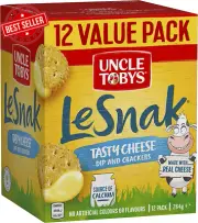 UNCLE TOBYS Tasty Cheese Dip and Crackers Value Pack, 1 Box of 12, 264G