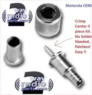 10 x Real Motorola Mini-UHF Crimp On Connector kit No Solder Center Pin RG58 A U