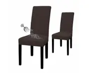 Toscano 2 Pcs Dining Chair Covers Waterproof Stretch for Home Banquet-DarkCoffee