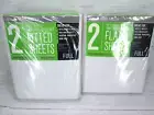 1888 Mills 2 Full Flat Fitted Sheet Sets Hotel Quality 200 Thread Count White