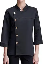 [ａ aternee] Unisex Chef Coat Jacket Cooking Waiter Waitress Apparel Uniform Chef Clothing Catering Workwear for Restaurant Hotel