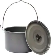 GOOHOCHY Camping Tableb Picnic Basket Aluminum Pot Portable Outdoor Cooking Cookware Non-Stick Cooking Pot for Campfire and Stove