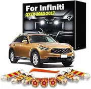 20Pcs LED Interior Dome Map Footwell Door Trunk Light Kit, For Infiniti QX70 2013-2015 2016 2017 Car Sun Visor Bulb