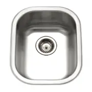Houzer Club 14" Stainless Steel Undermount Single Bowl Bar Sink with Strainer