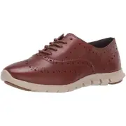 Cole Haan Womens Zerogrand Wing Oxford Closed Hole II W14476 Brown/Ivory Size 5M