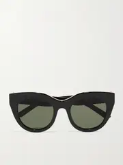 [LE SPECS] LE SPECS - Air Heart Cat-eye Acetate And Gold-tone Sunglasses - Black - One size One size Black
