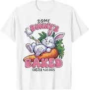 [JIAGANYI] Some Bunnys Baked Easter 420 Weed Smoking Rabbit Cannabis T-Shirt