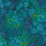 Fabric Peacock Feathers Full Cotton 1/4 Yard 1778 Kauffman