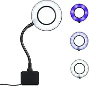 ACAGALA DC 5V 7W 18 LED Aquarium Light Fish Jar Clamp Clip View Lamp USB Powered Operated 3 Lighting Colors Changeable 10 Levels Adjustable Brightness Dimmable Flexible Bendable Foldable Tube Design