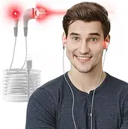 Red Light Therapy Device for Ears, 650nm Ear Red Light Therapy for Tinnitus, USB Red Light Earbuds with Storage Box, 2 Pairs Silicone Tips, Daily Ear Care