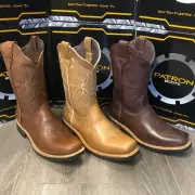 MEN'S WESTERN BOOTS GENUINE LEATHER RUBBER SOLE SOFT INSOLE SQUARE TOE 700 BOTAS