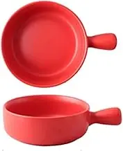 LWLYLCHBM French Onion Soup Bowls with Handles Porcelain Bowls for Soup Cereal Chili Beef stew Household, convenience, kitchen supplies-Red