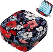 Sanitary Napkin Storage Bag,Period Bag,Pad Bag,Colored Pattern Flowers,Period Pouch