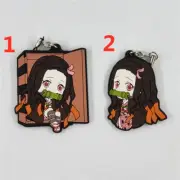 Anime Demon Slayer Kimetsu no Yaiba rubber Keychain Key Ring Race Straps cosplay