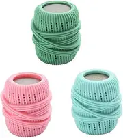 SEWOART 3pcs Tpe Sponge Laundry Balls Drying Balls for Dryer Washing Machine Softener Balls for Washer Reusable Cleaning Balls Anti-tangle Knots Random