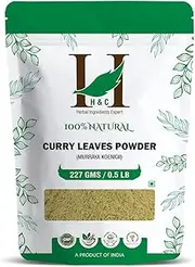 H & C Curry Leaves Powder- 227G (0.5 Lb) For Hair Care Formulation- Known To Hair Growth Benefits