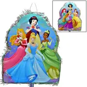 Party City Pull String Paper Pinata, Disney Princess - 17.5in Wide x 3in Deep...