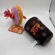 Bark Dunkin' Iced Coffee Combo Squeaky Dog Toy , NWT Limited Edition Merch