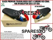 BLACK PREMIUM TOURING RIDER SEAT & CHROME RED COWL FIT FOR INTERCEPTOR & GT 650