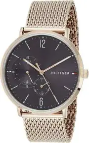 Tommy Hilfiger Brooklyn Rose Gold Tone Gray Date Dial Mens Mesh Watch - 1791506