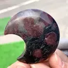 62G Natural Fireworks Red Garnet sphere Quartz Crystal moon-shaped healing