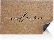 AAZZKANG Large Door Mat 24"x36" Non Slip Durable Outdoor Indoor Welcome Mat Ultra Absorb Mud Easy Clean Front Door Rug for Entrance,High Traffic Areas Brown