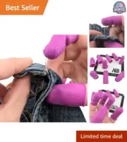 Non-Stick Silicone Finger Guards - Hypoallergenic Crafting Thimbles, 9-Pack