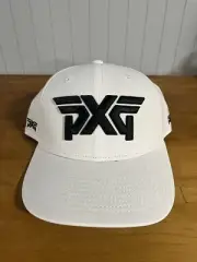 NEW PXG Tour Issue Adjustable Flat Brim Hat White