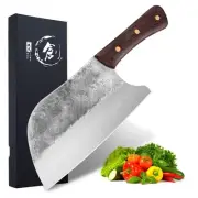DRAGON RIOT Meat and Vegetable Cleaver Knife High Carbon Steel Serbian Chef K...