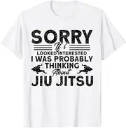 [X.Style] I was Thinking About Jiu Jitsu Brazilian Jiu Jitsu ds260 T-Shirt White