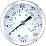 XYWHPGV Back Mount Pressure Gauge, 0-200 psi/kpa Dual Scale, 1-25/32" Dial Display, 1/4" NPT Male,with Brass Internals Iron Case for Air Compressor Water Oil Gas(cb3ea 5abd7 e2bb8 415d5 95350 422ca
