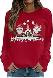 [Generic] Light Sweaters Women Womens Christmas Top Snowman Print Sweatshirt Casual Long Sleeve Round Neck Loose Pullover Full Hoodie