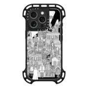 iPhone 16 Pro Ultra Bounce Case MagSafe Compatible vintage halloween black white transparent