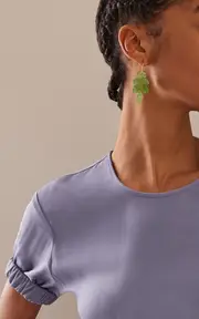 [Ten Thousand Things] Small Totem 18K Yellow Gold Jade Earrings