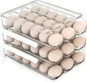Refrigerator Egg Holder - Auto Rolling Large Capacity 54 Eggs Container Tray Fridge Organizer Dispenser