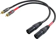 Suanqi RCA to XLR Cable, XLR Male to RCA Male Cable, RCA Male to XLR Male HiFi Audio Cable, 4N OFC 20AWG Shielded Twisted Pair Oxygen-Free Copper Braid Conductors, 2Pack (2FT).