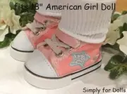 PINK Sparkle with STARS Sneakers fits 18" American Girl DOLL SHOES