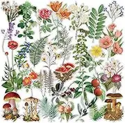 6 Packs Scrapbook Stickers Flower Stickers Decoration Sticker Planner Stickers Plastic Plant Stickers for Scrapbooking Diary Album Journals DIY Arts and Crafts (Monet)