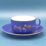 *日本KORANSHA香蘭社淺藍底菊紋咖啡/花茶杯組(9019-2-1-31-31）200ML